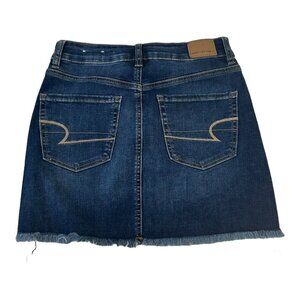 American Eagle Denim Skirt Womens 2 -Hi-Rise Mini N L Stretch Cut Off Distressed